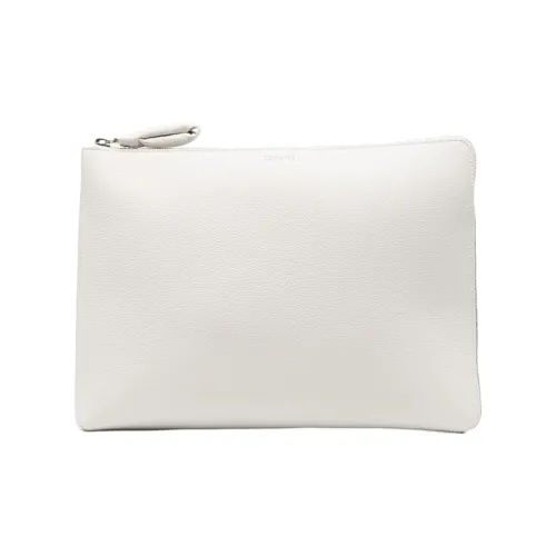 Lemaire Клатч из крупнозернистой коровьей кожи женский цвет мел белый