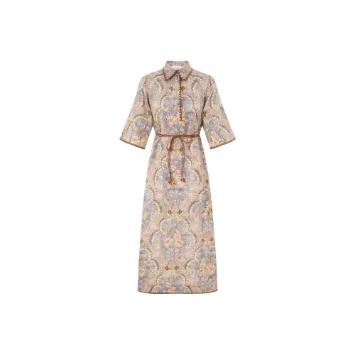 Zimmermann SS26 Короткое платье с короткими рукавами женское