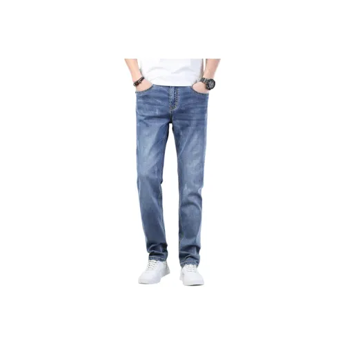 H 75 Синий Серый Мужские Джинсы