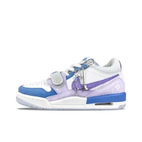 Джордан Legacy 312 Устойчивый к истиранию Низкий Топ Винтажные Баскетбольные Кроссовки Унисекс Белый Синий Фиолетовый