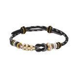 Браслет-шнурок "Daisy" с вишневым цветком - темно-серый