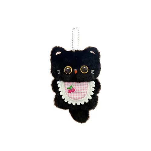 YIDIANCHAOWAN Maid Mimi Большой Глаз Сиямская Кошка Черный Kitty Плюшевый Брелок 15 см Длина Тела