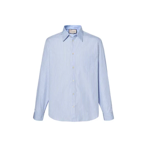 GUCCI Blue Men's Shirts GUCCI Синий Мужские Рубашки