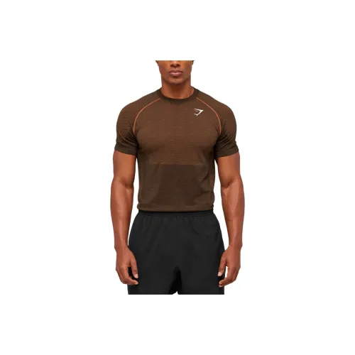 GYMSHARK Черный Спайс Коричневый Черный Спайс Коричневый Мужская T-рубашка