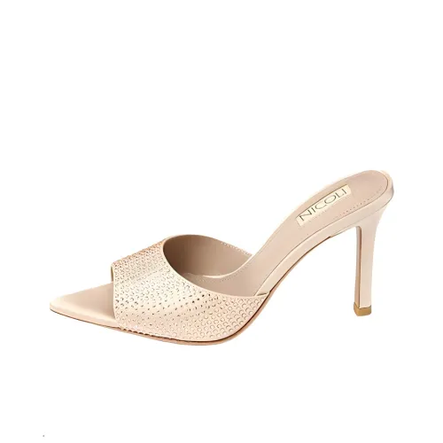 NICOLI Слипоны 8 см Женские Светло-розовые