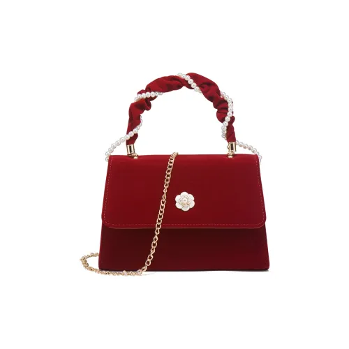 BONSAI STUDIO Велюр Одно плечо Сумка Стандартная Женская Красная