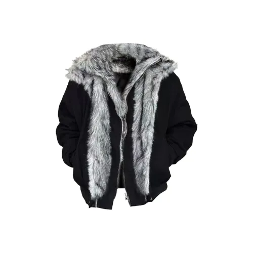 JIMI JONS Черный Волчий Король Mock Двухкомпонентный Унисекс Пуховик