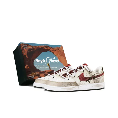 Nike Court Vision 1 Устойчивые к истиранию низкие скейтборд-кроссовки Мужские Коричнево-красные