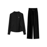 Черный комплект из двух предметов: пальто и брюки