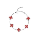 Браслет с четырехлистным клевером [Красный]