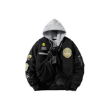 Чёрный, хлопковый, с капюшоном