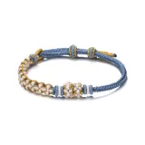 Браслет-шнурок "Лилия" - сапфирово-синий