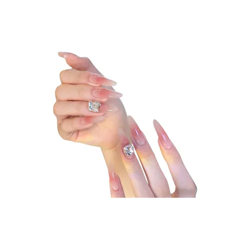 OUYUJI Длинный Румяна Ногти False Nail Стрипы Pure Desire Pigeon Яйцо Ногтевые Патчи Готовые Ногтевые Стрипы Клей