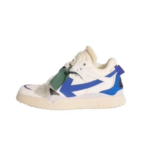 OFF Белый MID Топ Скейтборд Кроссовки Мужские Сине-белый