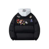 Чёрный с серым капюшоном