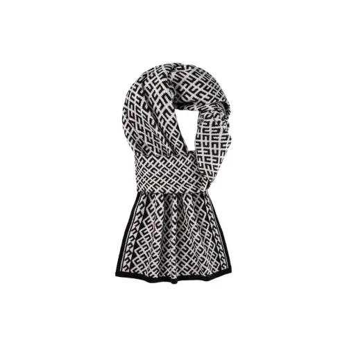 PISHUSHU Шарфы из смешанной шерсти унисекс черного и серого цвета верблюжий