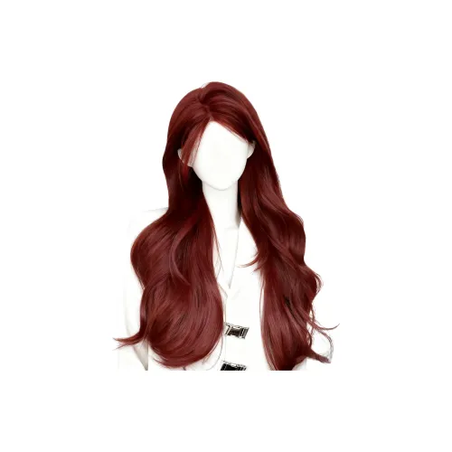 FYOSEE Передняя часть Кружево Перука для Женщин Малиново-красный Большая волна Длинные волосы Высокотемпературная пряжа Длинные кудрявые волосы