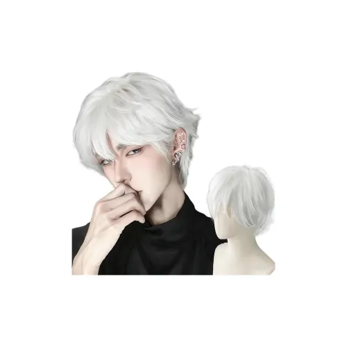 GLUNA UNIVERSAL COS Белый мех Микро Дифракция Крышка Белый Перука Kiyotaka Arima Tokyo Ghoul Высокая температура Пряжа