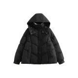 Черный хлопковый пуховик