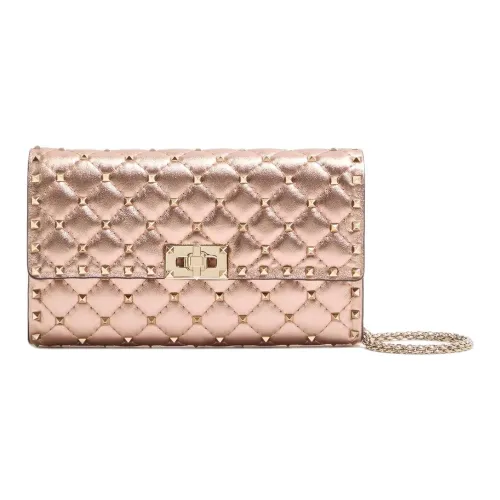 Valentino Rockstud SPIKEGARAVANI Кожа Сумка через плечо Женская Розовая