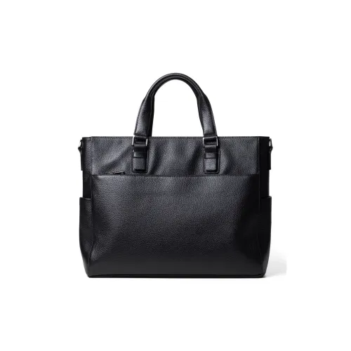 DOSRFINI Сумка из натуральной коровьей кожи стандартная мужская черная