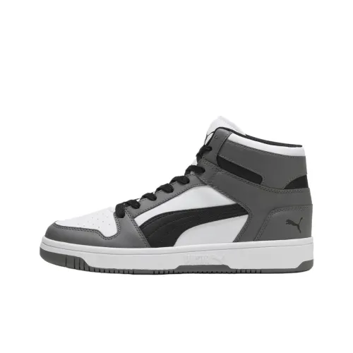 PUMA Rebound Layup Устойчивые к истиранию Дышащие Высокие Кроссовки для скейтбординга Мужские Белые Серые