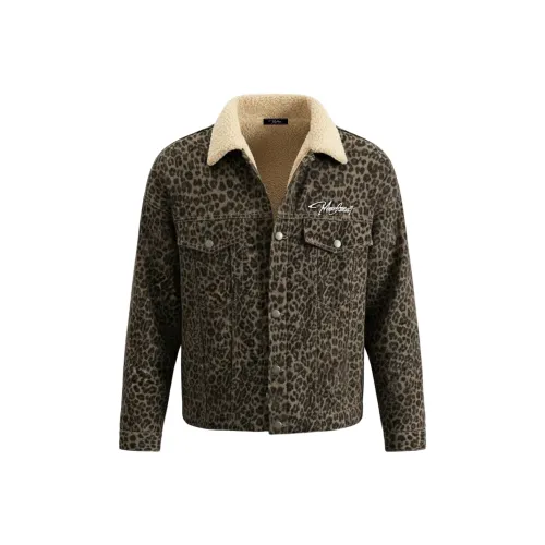 MIORGERSY Леопардовый принт [Съемный металл логотип] Унисекс пуховики