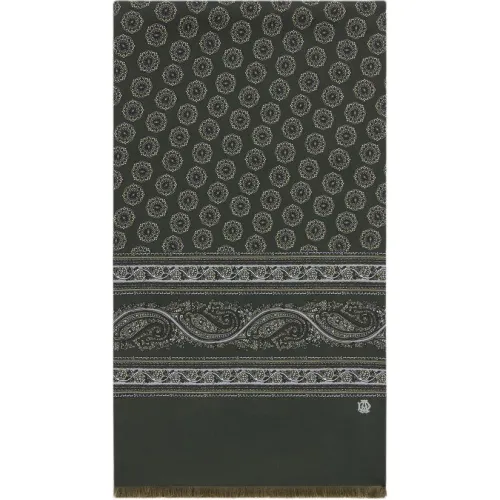 Dunhill Тутовый шелк Вязаные шарфы Унисекс Обсидиан Зеленый