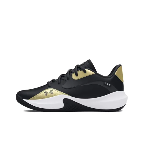 Under Armour Lockdown 7 Slip-Resistant Abrasion-Resistant Low-Top Баскетбольные Кроссовки Унисекс Черные