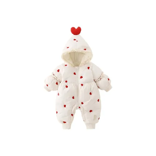 FrogPrince Белый C 1 Вышивка Сердце С капюшоном Толстовка Малыш Комбинезоны Ползунки