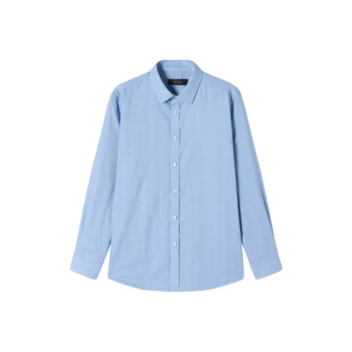 YOUNGOR Светло-синие скрытые полосы мужские рубашки