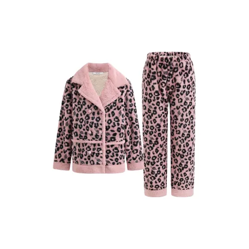 MY BODY Berry Sweet Pink Leopard Print Women's Pajama Sets