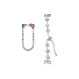 Розовое сердечко, жемчужный, одиночная цепочка + котенок, серебряные чехлы для часов