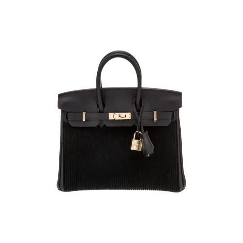 HERMES Birkin PILE Бархат с Swift Кожа Сумка Birkin Сумка Женская Черная