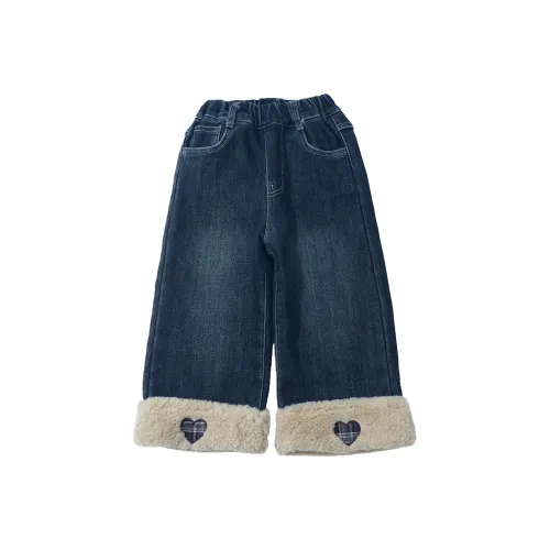 SHIBU Rainbow Elephant D2536 Heart Embroidery С флисовой подкладкой Джинсы Изображение Цвет KIDS Джинсы