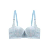 Круглый размер бюстгальтера, морской солевой синий, клетка