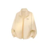 [Двусторонний флис Aoli кардиган] Экрю (Золотой логотип "Танец льва" на груди)