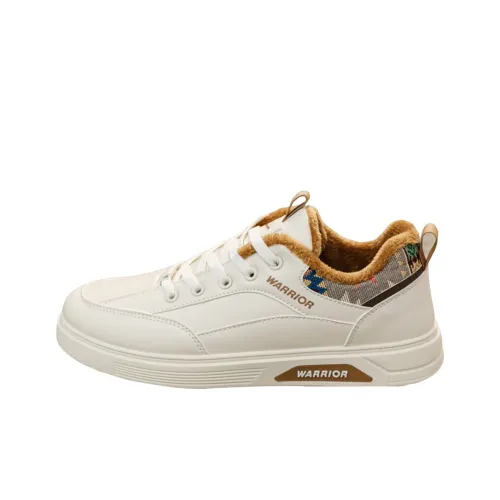 Warrior Зимний Утолщенный и с флисовой подкладкой Белые Кроссовки Низкие Повседневная обувь для скейтбординга Мужская