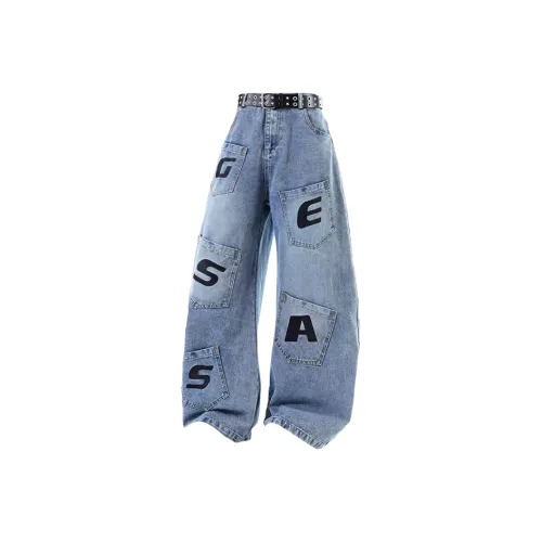 YIWANSHIDUO Синий [Элегантность Универсальный] Унисекс Джинсы