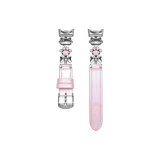 Серебристый Розовый Кошка Розовая Кожа