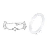 Четырехлистный клевер Комплект [Серебряный Белый + Лунный Белый]