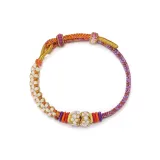 Браслет DIY "Персиковый Узел" - Фиолетовые кристаллы