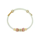 Браслет "Конфетный цвет" с персиковым цветением - циан