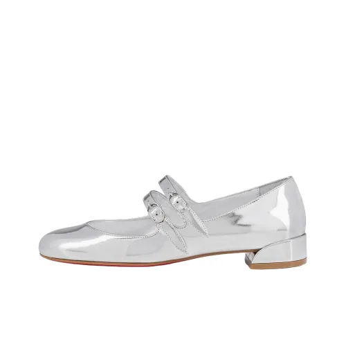 CL Туфли Мэри Джейн Женские Серебряные