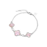 Браслет с четырехлистным клевером [Серебристый Розовый]