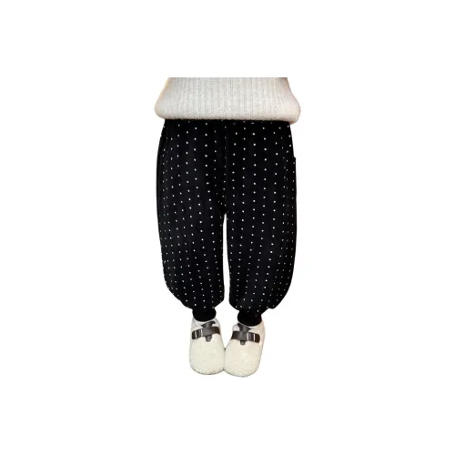 ABDT Черные флисовые детские тренировочные брюки с подкладкой