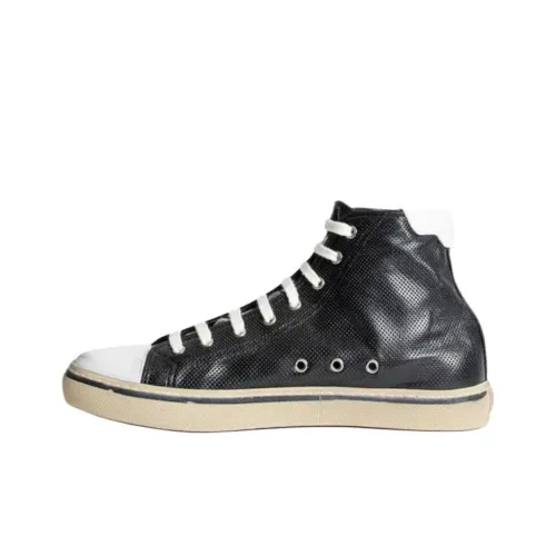 SAINT LAURENT Высокие кроссовки для скейтбординга Мужские Черные