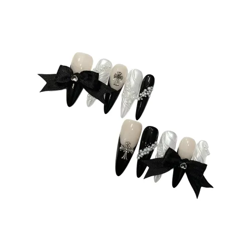 LIANJING [Темный рыцарь] Ручная работа Искусственный Ногтек Эксклюзивный Роскошный Осветляющий Готический стиль 32 мм Острый Тип