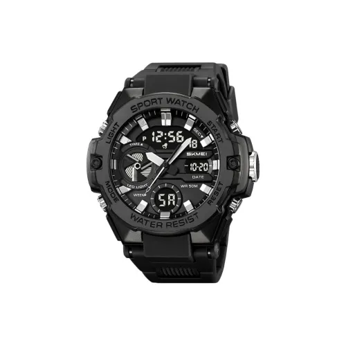 SKMEI Электронный механический TPU ремешок Часы Мужские Черный циферблат