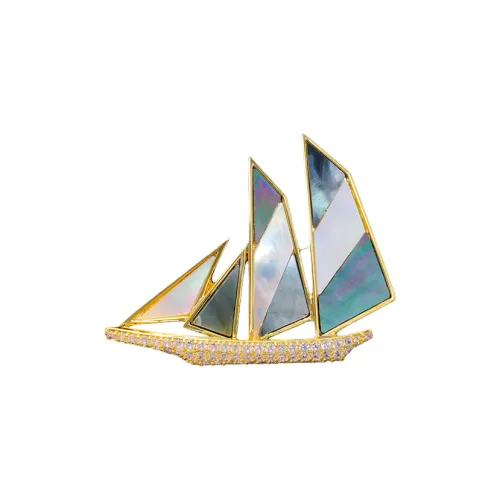 Puente Eco Friendly Медный Shell Цирконий Броши Унисекс